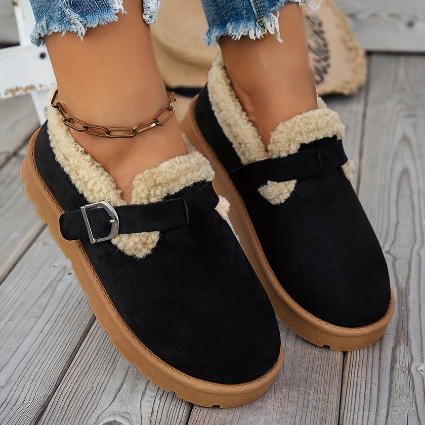 Ilona | Women's Ankle Slip-On Fur-Trim Warm Winter Boots