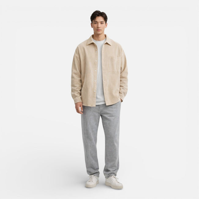 Men's FJØRNA overshirt jacket in classic smart casual fit, featuring a button-up design and versatile style for everyday wear.