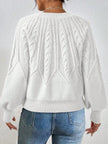 Cable-Knit Sweater Women, Volume Sleeves Relaxed Winter Knit