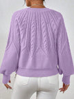Cable-Knit Sweater Women, Volume Sleeves Relaxed Winter Knit