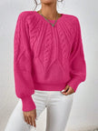 Cable-Knit Sweater Women, Volume Sleeves Relaxed Winter Knit