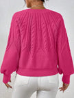Cable-Knit Sweater Women, Volume Sleeves Relaxed Winter Knit