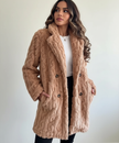 Teddy Coat Women Cable Knit Longline Button Front