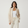 High Neck Cable Knit Cardigan Women Soft Relaxed Fit