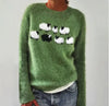 Amara | Women's Relaxed-Fit Wool-Blend Sweater with Wide Collar and Scandinavian Print for Layering