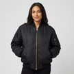 Bomber Jacket Women Satin Zip Up Utility Pockets