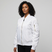Bomber Jacket Women Satin Utility Pockets Classic