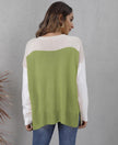 Colourblock Knit Sweater Women Long Sleeve Relaxed Fit