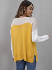 Colourblock Knit Sweater Women Long Sleeve Relaxed Fit