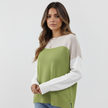 Colourblock Knit Sweater Women Long Sleeve Relaxed Fit