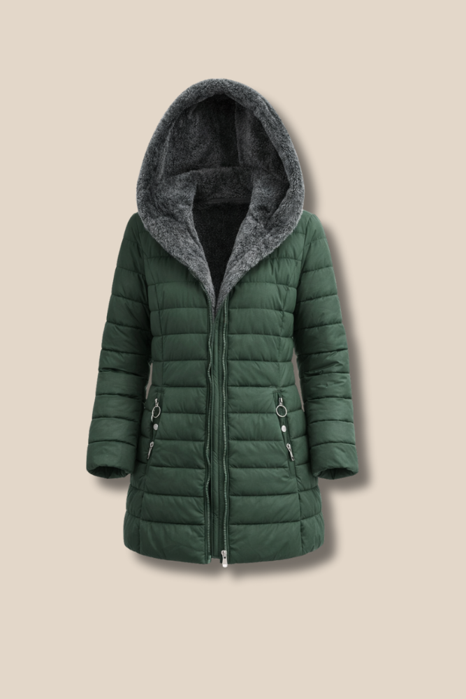 Danique | Women's Longline Hooded Fleece-Lined Winter Puffer Coat