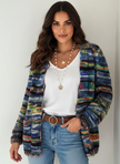 Striped Knit Cardigan Women Relaxed Fit Colourful