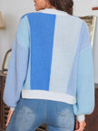 Colourblock Cardigan Women, Soft Knit Open-Front Relaxed Fit
