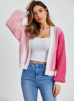 Colourblock Cardigan Women, Soft Knit Open-Front Relaxed Fit