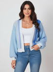 Colourblock Cardigan Women, Soft Knit Open-Front Relaxed Fit