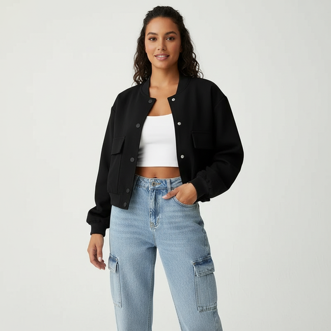 Lena | Cropped Bomber Jacket for Women