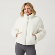 Teddy Jacket Women Cropped Zip Front Relaxed Fit
