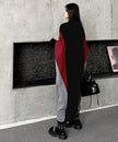 FJØRNA Panel Knit Long Dress in white, showcasing its elegant, flowing design and textured knit fabric.