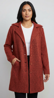 Long Coat Women Lapel Collar Button Front Side Pockets