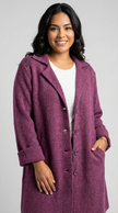 Long Coat Women Lapel Collar Button Front Side Pockets
