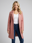 Long Coat Women Lapel Collar Button Front Side Pockets