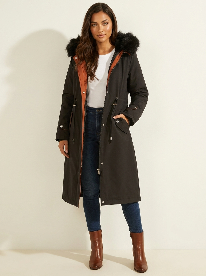 Raincoat Women Long Trench with Removable Lining