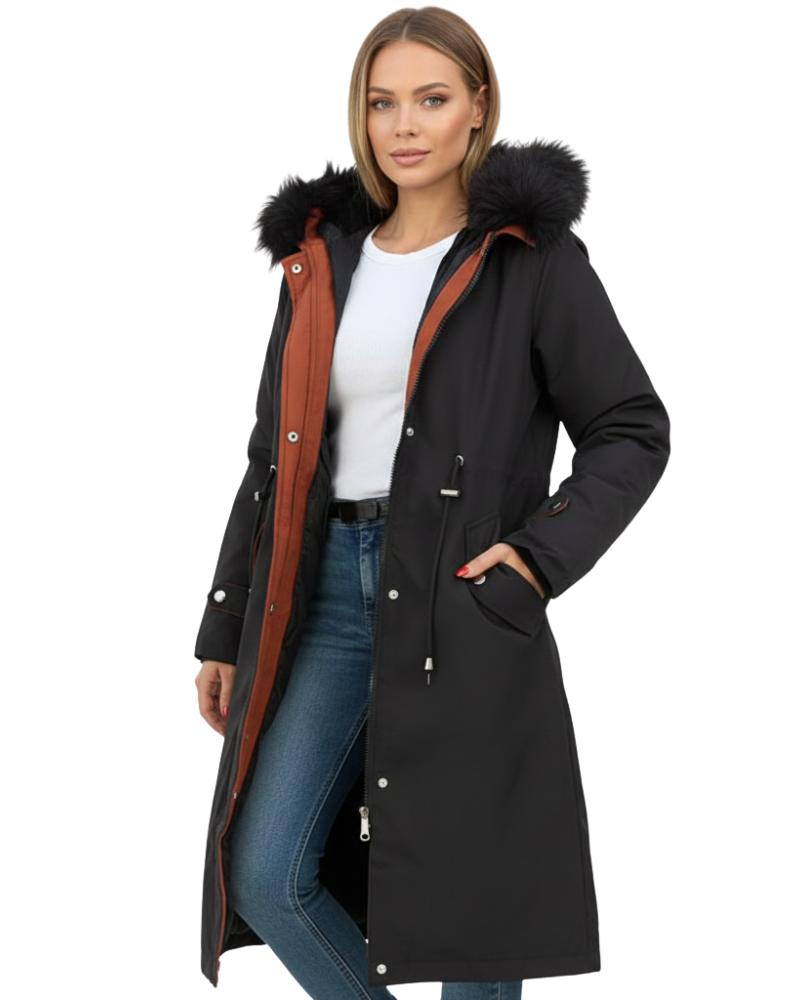Raincoat Women Long Trench with Removable Lining