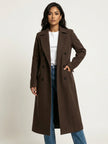 Double Breasted Coat Women Long Wide Lapel Collar