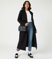 Double Breasted Coat Women Long Wide Lapel Collar