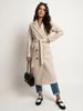 Double Breasted Coat Women Long Wide Lapel Collar