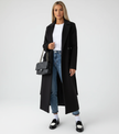 Double Breasted Coat Women Long Wide Lapel Collar