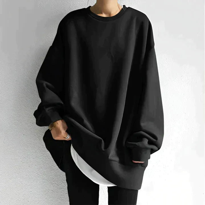 Longline Oversized Knit Sweater Women Relaxed Fit