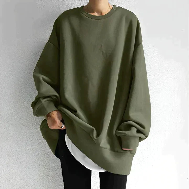 Longline Oversized Knit Sweater Women Relaxed Fit