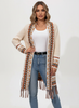 Boho Fringe Cardigan Women, Longline Open-Front Knit