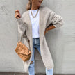Long Knit Cardigan Women Open Front Relaxed Fit Mid-Season