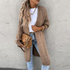Long Knit Cardigan Women Open Front Relaxed Fit Mid-Season