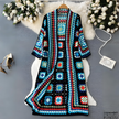 Longline Crochet Cardigan Women Open Front Colourful