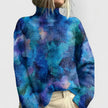 Audrey | Women's Printed Turtleneck Long Sleeve Sweater with Floral for Winter