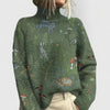 Hannah | Women's Womens Nature Print Cozy Knit Sweater with High-Neck for Layering