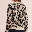 Knit Cardigan Women Leopard Print Button Front Cropped Fit