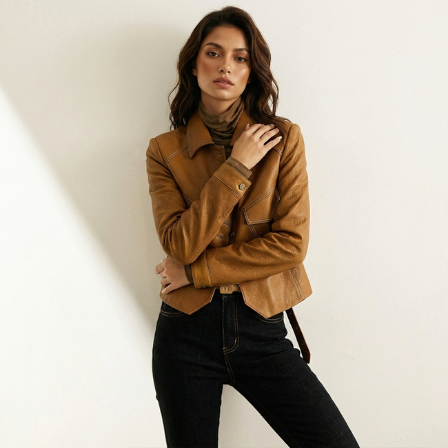 Vanessa | Sleek Leather Jacket for Women