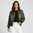 Bomber Jacket Women Lightweight Zip Up Burgundy
