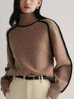 Donna | Women's Tailored Oversized Knit Turtleneck Sweater Pullover