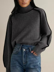 Donna | Women's Tailored Oversized Knit Turtleneck Sweater Pullover