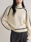 Donna | Women's Tailored Oversized Knit Turtleneck Sweater Pullover