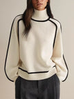 Donna | Women's Tailored Oversized Knit Turtleneck Sweater Pullover