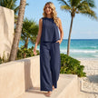 FJØRNA women's summer two-piece co-ord set with pockets, stylish matching premium outfit for casual wear.