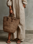 FJØRNA linen maxi dress for women, casual style with flowing fabric, sleeveless design, and relaxed fit, perfect for warm weather.