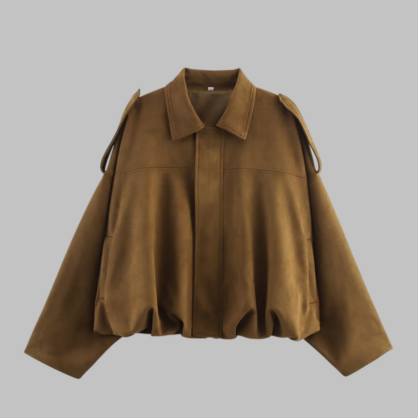 Cropped Jacket Women Oversized Relaxed Fit Shirt Collar
