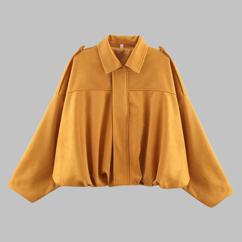 Cropped Jacket Women Oversized Relaxed Fit Shirt Collar